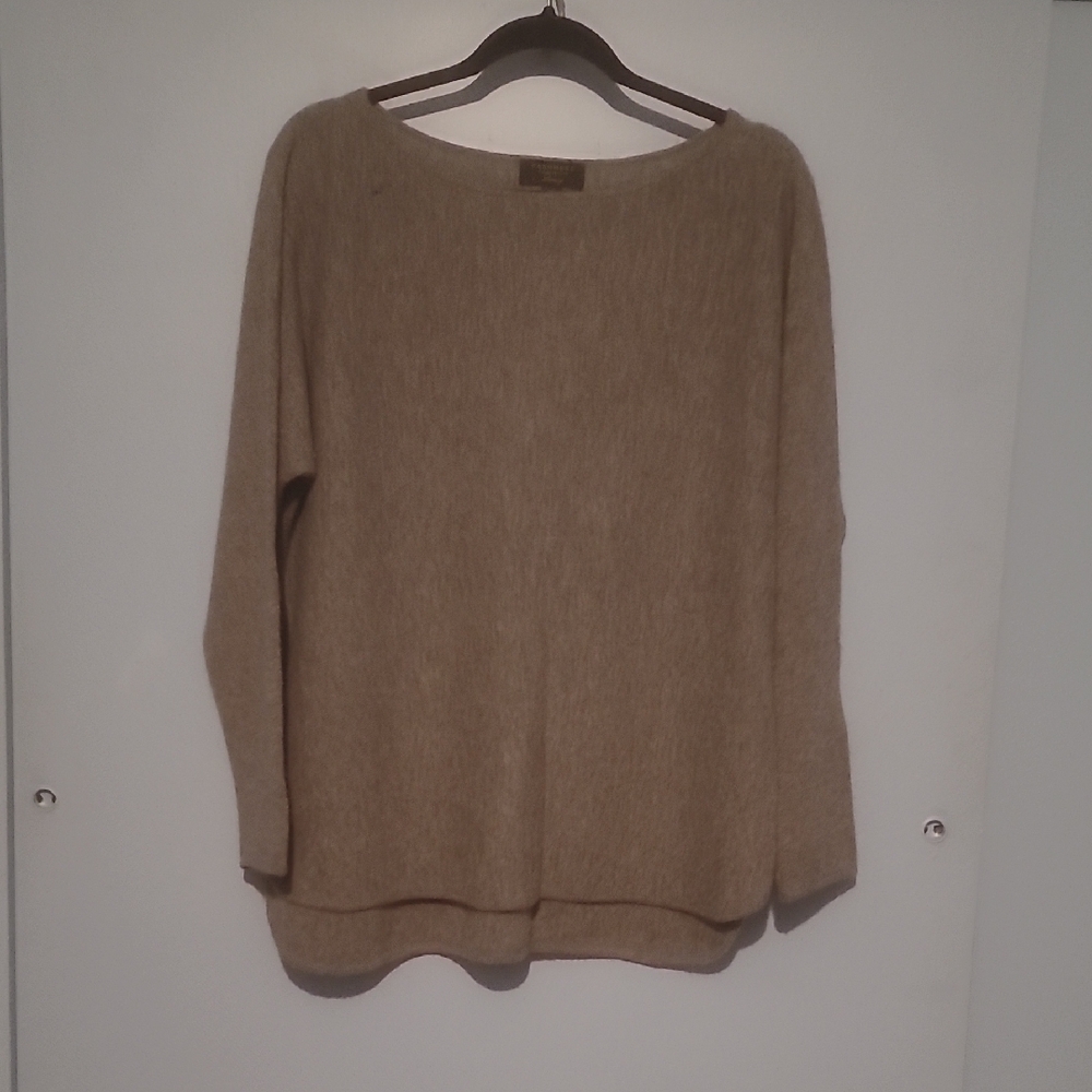 Womens Gray Charter Club Luxury 100% Cashmere Sweater-Size XL